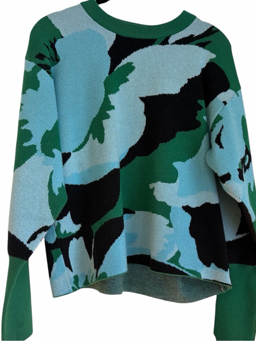 Sugarlips Ash Fresh Pick Floral Puff Sleeve Sweater Size S
